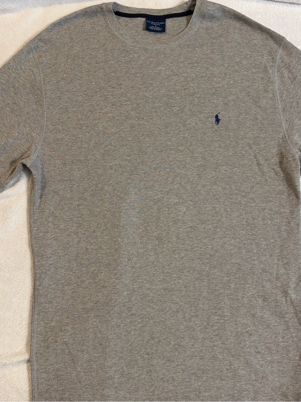 Polo by Ralph Lauren Heather Gray Long-Sleeve Crewneck with Navy Pony